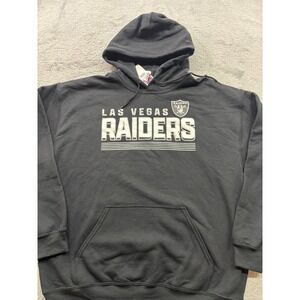NFL Las Vegas Raiders Mens Black Hoodie Pullover Sweatshirt CSA Size Large NWT